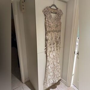 Champagne colour gown dress size medium mother of the bride